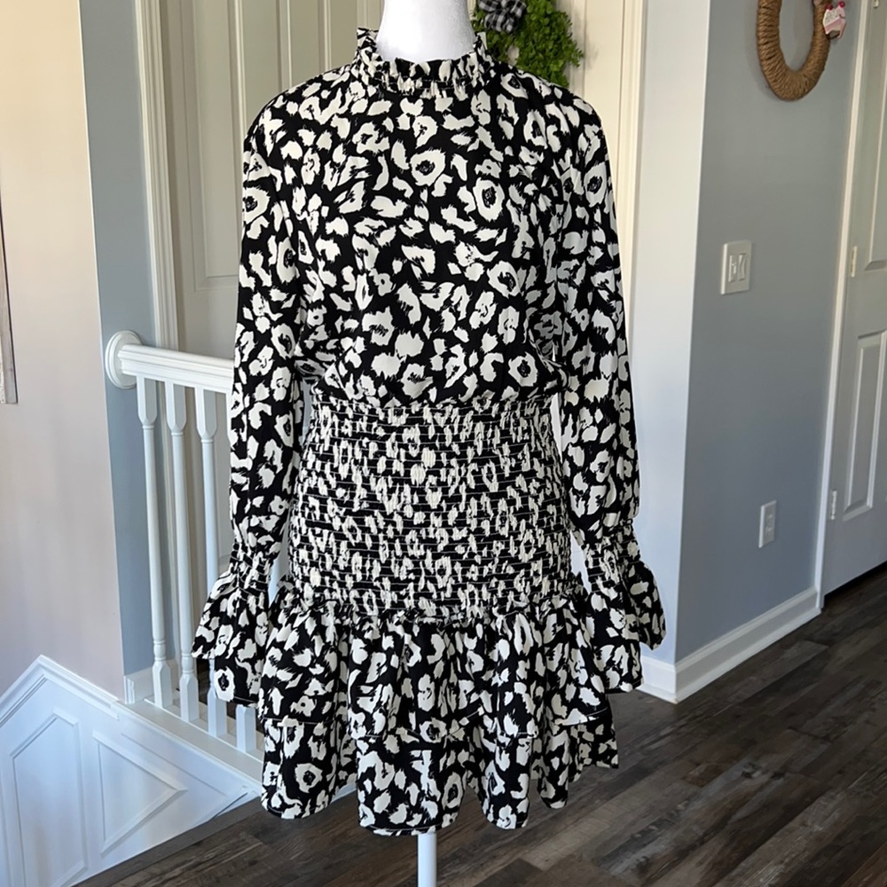 Floral ~ ruffle trim dress